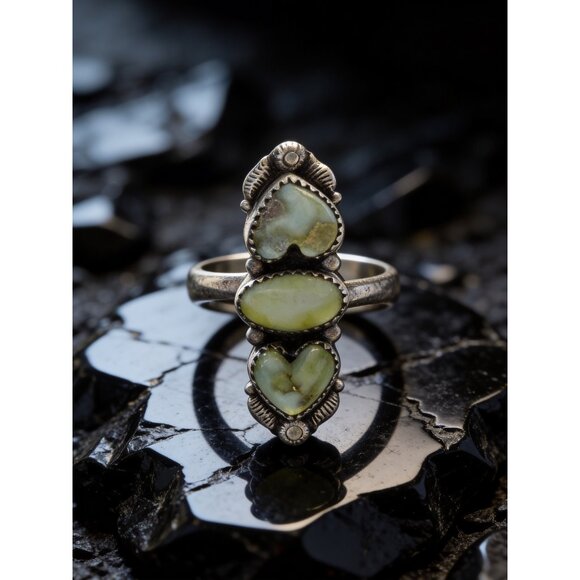 NWT Artisan Palomino Sterling Silver Statement Ring Trio Gemstone Adj gift 5.6g